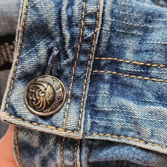 Y2K Hikit Low Waist Flared Embroidered Pocket Womens Jean's - Picture 6 of 6